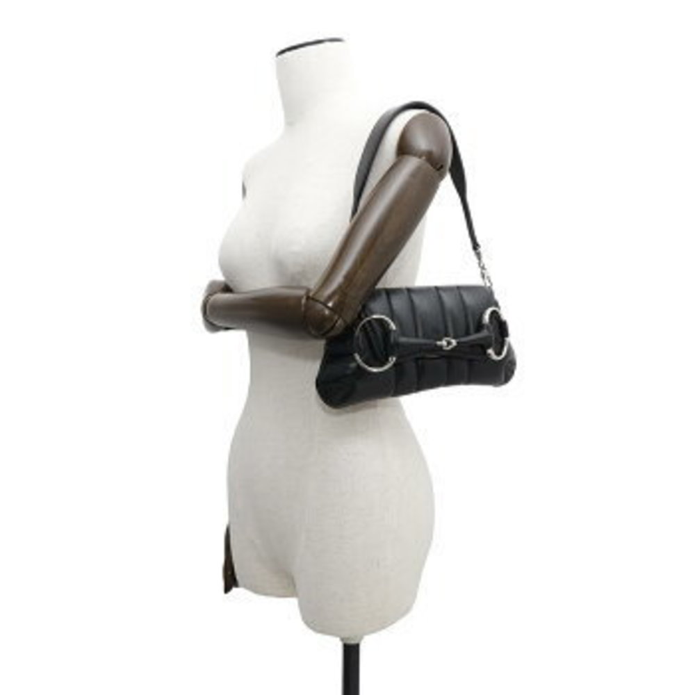 Gucci Horsebit Leather Handbag Chain Bag Black - Picture 4 of 8
